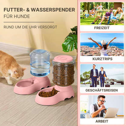 Automatischer Wasser- und Futterspender - perfekt versorgt, rund um die Uhr!