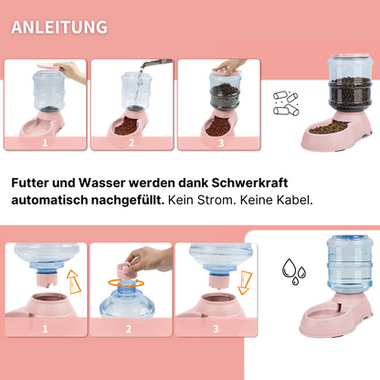 Automatischer Wasser- und Futterspender - perfekt versorgt, rund um die Uhr!